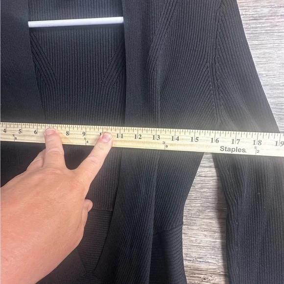 White House Black Market Elegant Black Open Cardigan - Picture 8 of 9